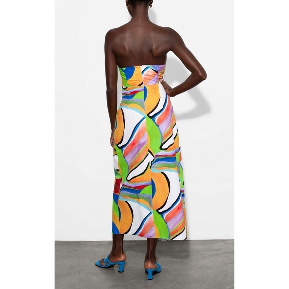 NWT Mara Hoffman Midi Strapless Cutout Samara Printed Dress - Picture 5 of 8